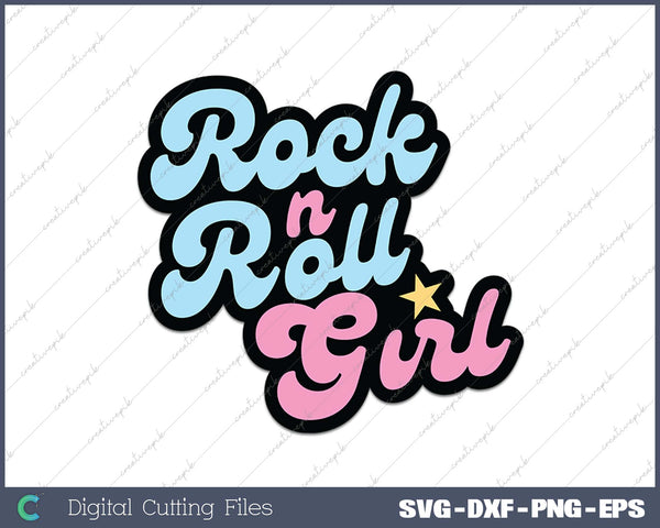 Rock'n Roll Girl SVG PNG Cutting Printable Files