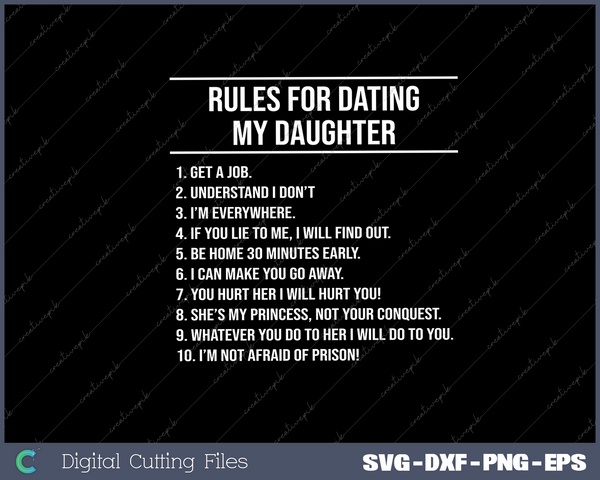 Rules For Dating My Daughter Funny Fathers Day List