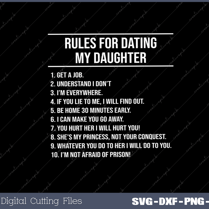 Rules For Dating My Daughter Funny Fathers Day List