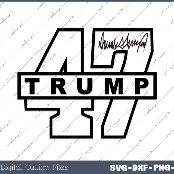 SIGNATURE, Autograph #47 Donald Trump SVG PNG Cutting Printable Files