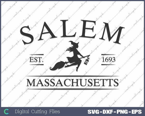 Salem Massachusetts Halloween Witch SVG PNG Cutting Printable Files