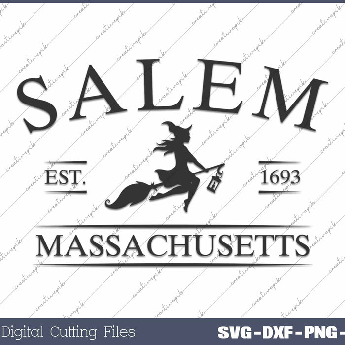 Salem Massachusetts Halloween Witch SVG PNG Cutting Printable Files