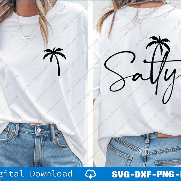Salty Summer Vibes Palm Tree SVG PNG Cutting Printable File