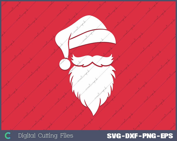 Santa Claus Face Christmas SVG PNG Cutting Printable Files