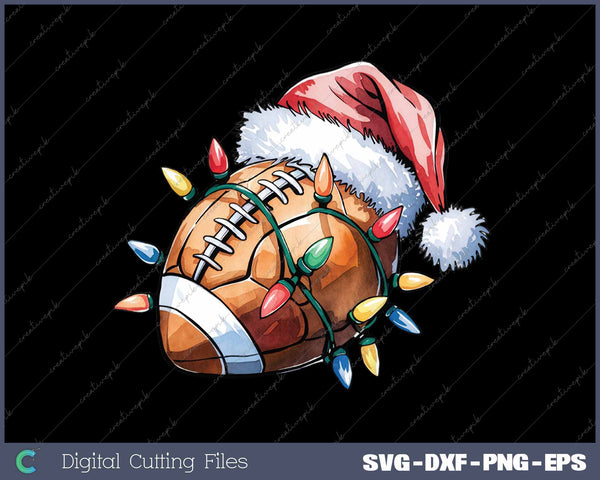 Santa Football Sports Design Christmas Football SVG PNG Cutting Printable Files