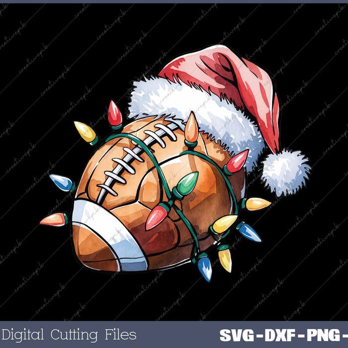 Santa Football Sports Design Christmas Football SVG PNG Cutting Printable Files