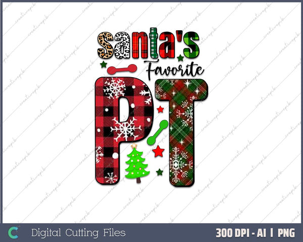 Santa's Favorite Vet Funny Christmas Holiday AI PNG Sublimation File