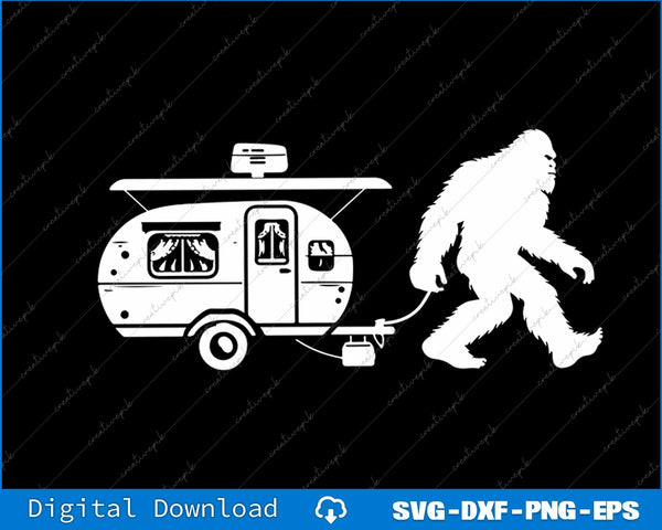 Sasquatch RV Motorhome Camping Bigfoot Campervan SVG PNG Files