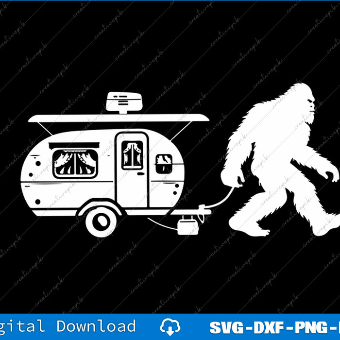 Sasquatch RV Motorhome Camping Bigfoot Campervan SVG PNG Files