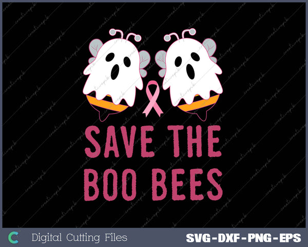 Save The Boo Bees Funny Breast Cancer Awareness Halloween SVG PNG Cutting Printable Files