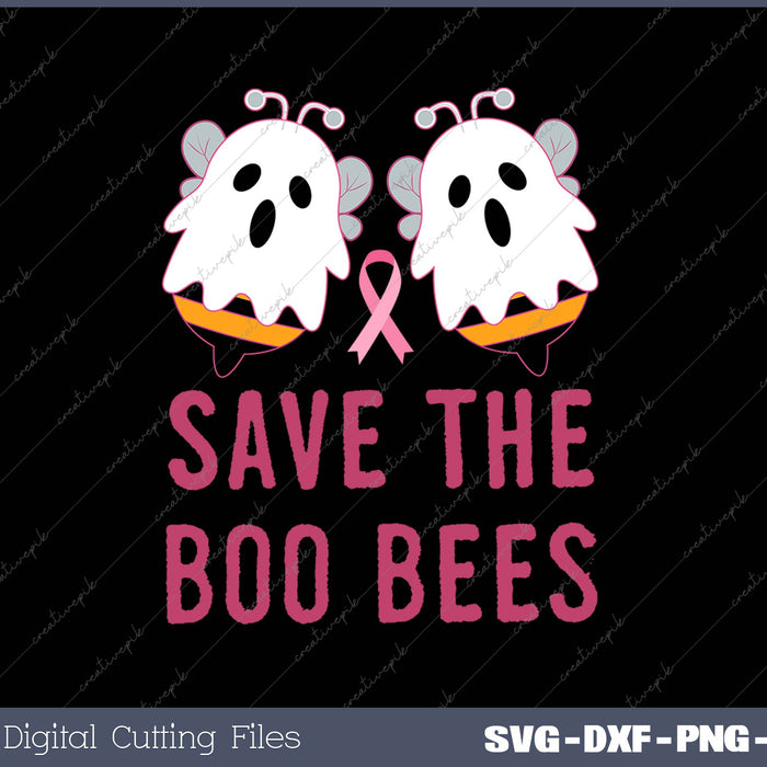 Save The Boo Bees Funny Breast Cancer Awareness Halloween SVG PNG Cutting Printable Files