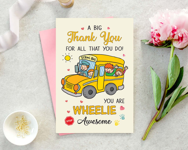 School Bus Driver Thank You Card (5.3x8) Inch SVG PNG Printable File