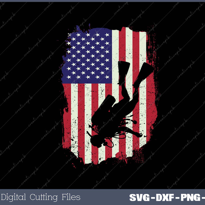 Scuba Dive Scuba Diving American Flag