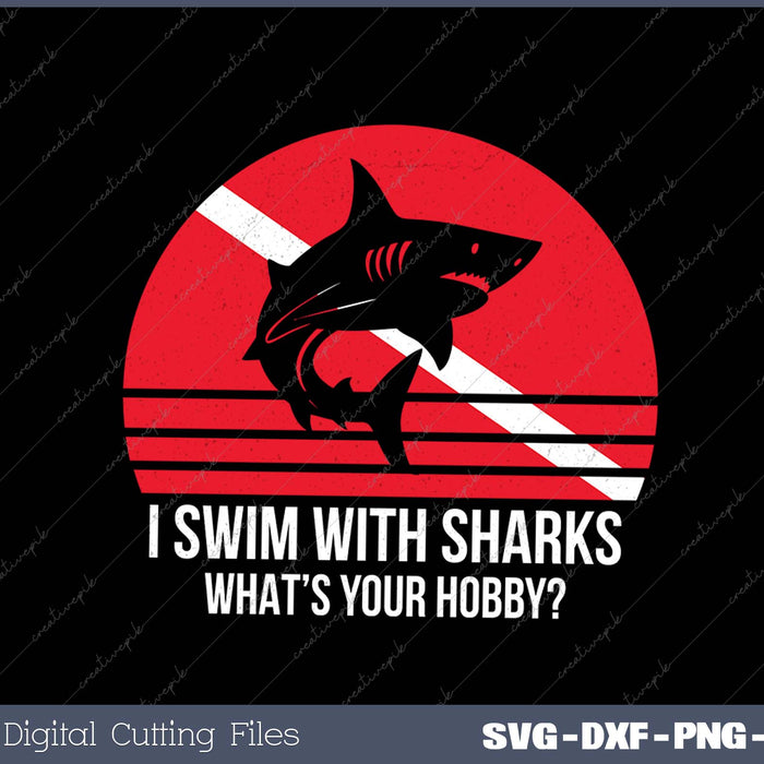 Scuba Diver Gift Shark Ocean Vintage Scuba Diving Flag 