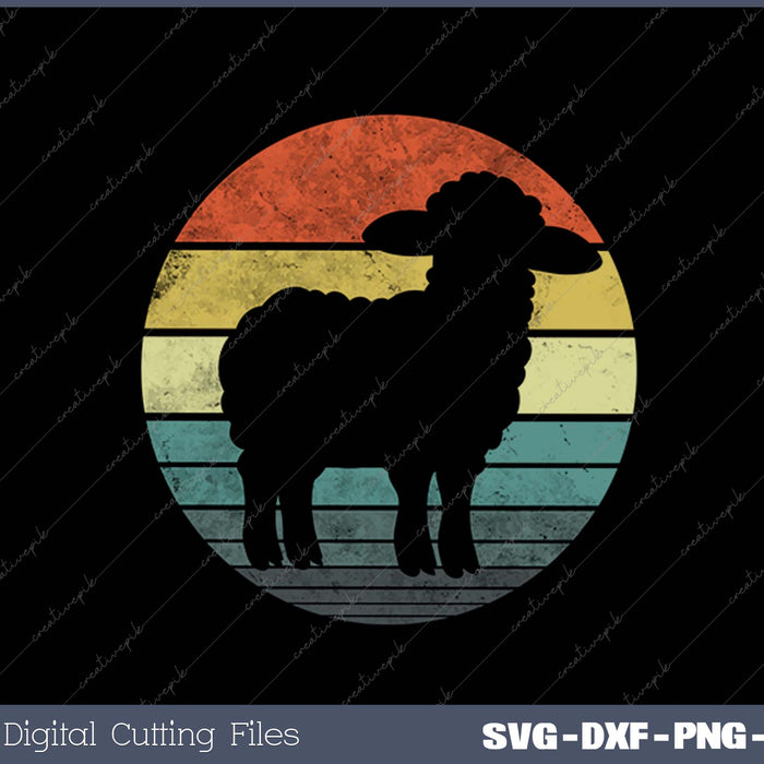 Sheep Lover Gifts Funny Farmer Retro Vintage Farm Animals SVG PNG Cutting Printable Files