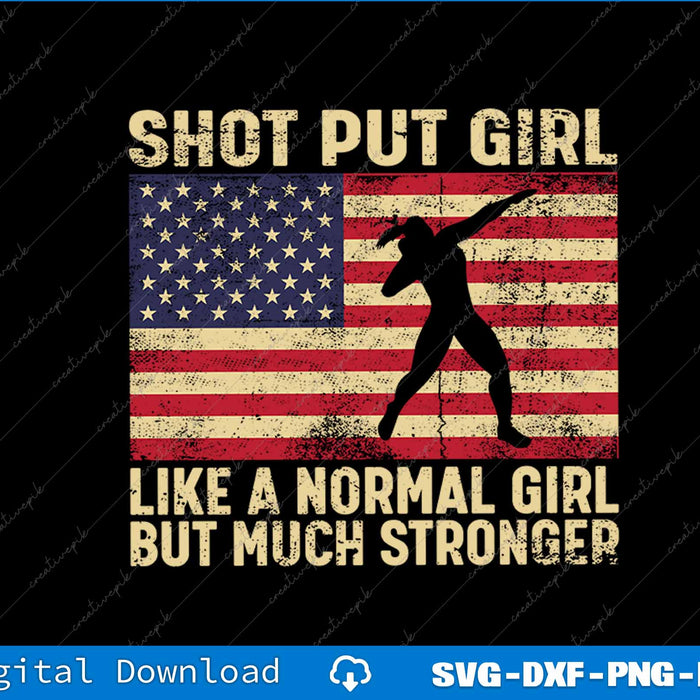 Shot Put Throw USA Flag Athlete Shot Put Throwing SVG PNG Printable Files
