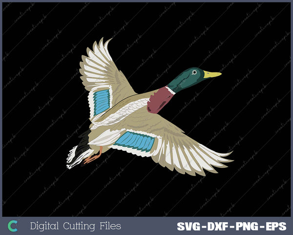 Sideways Drake - Duck Hunting by Committed Waterfowl SVG PNG Cutting Printable Files