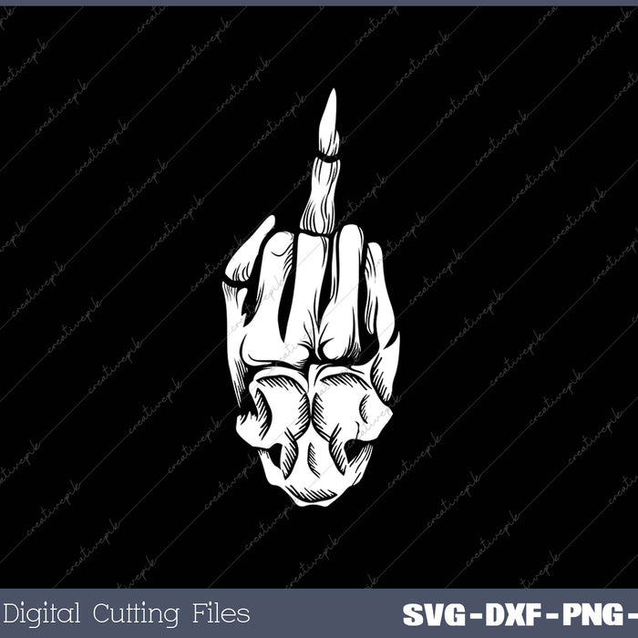 Skeleton Middle Finger SVG PNG Cutting Printable Files