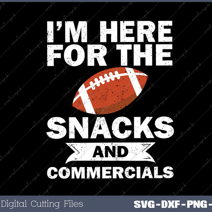 Snacks And Commercials Funny Football Bowl SVG PNG Cutting Printable Files