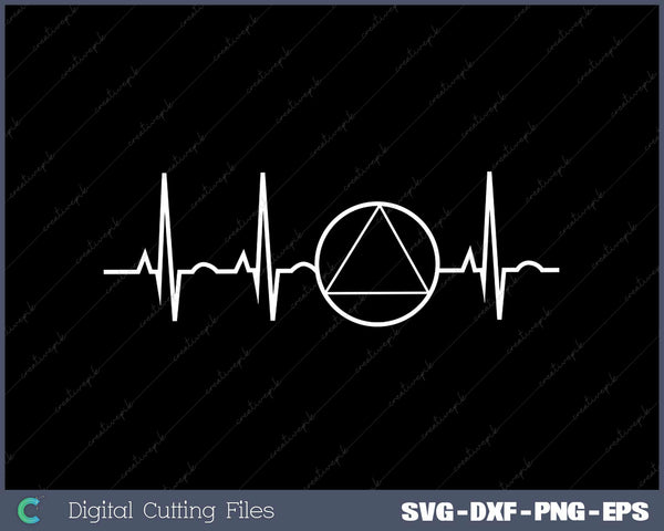 Sober Recover Sobriety Heartbeat EKG Pulse Abstinence SVG Cut files