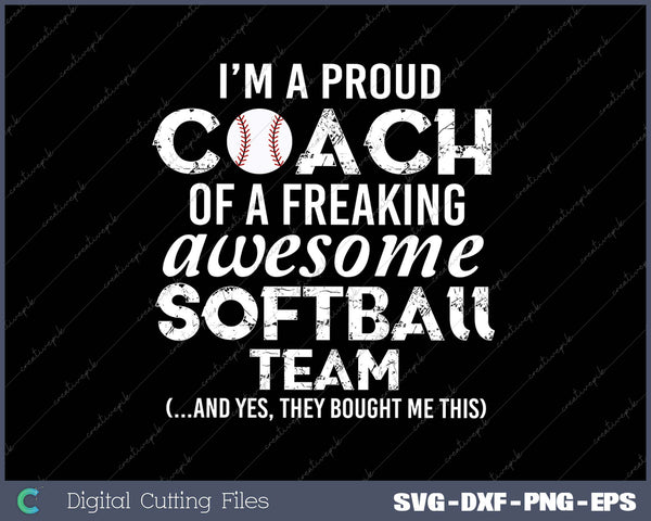 Softball Coach Funny Thank You Appreciation Gift SVG PNG Cutting Printable Files