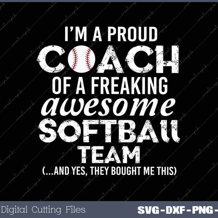 Softball Coach Funny Thank You Appreciation Gift SVG PNG Cutting Printable Files