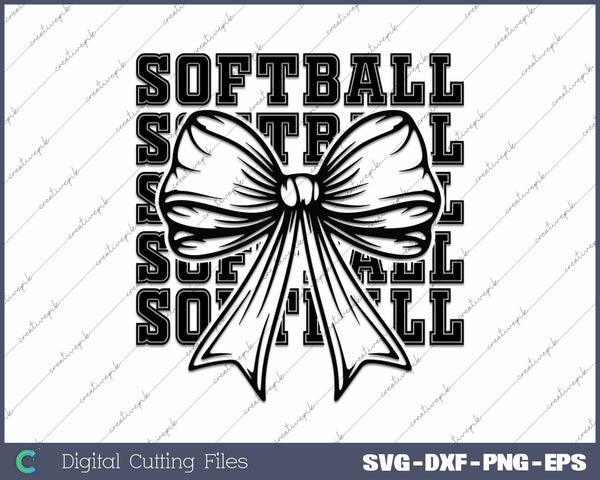 Softball Coquette Bow SVG PNG Cutting Printable Files