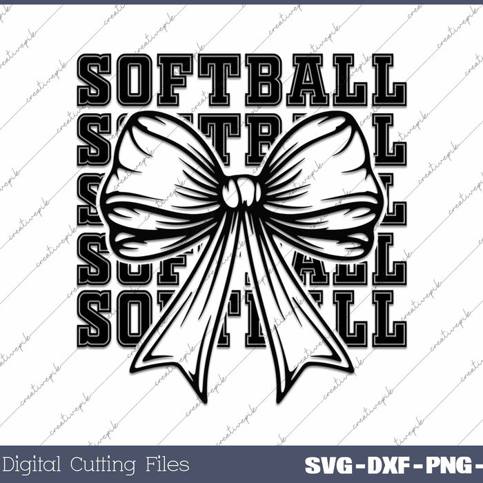 Softball Coquette Bow SVG PNG Cutting Printable Files