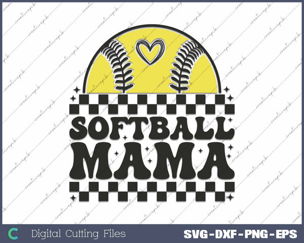 Softball Mama SVG PNG Cutting Printable Files