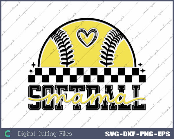 Softball Mama SVG PNG Cutting Printable Files