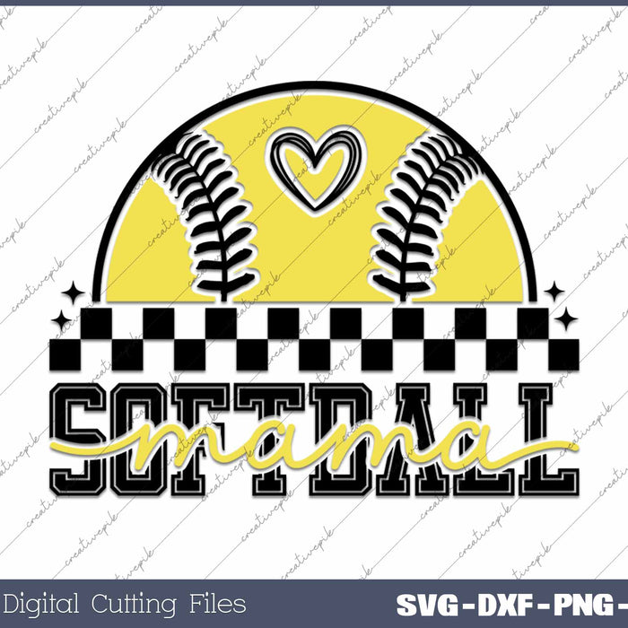 Softball Mama SVG PNG Cutting Printable Files