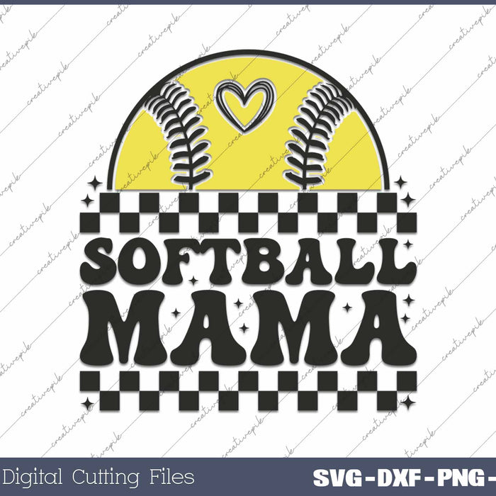 Softball Mama SVG PNG Cutting Printable Files