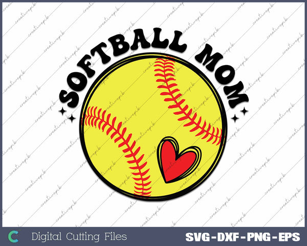 Softball Mom SVG PNG Cutting Printable Files