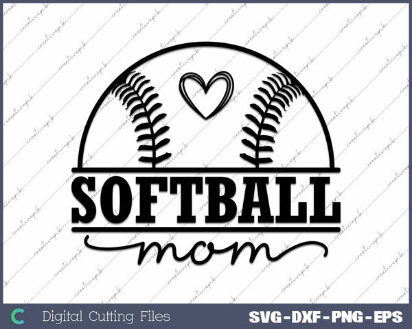 Softball Mom SVG PNG Cutting Printable Files