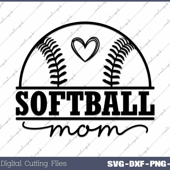 Softball Mom SVG PNG Cutting Printable Files