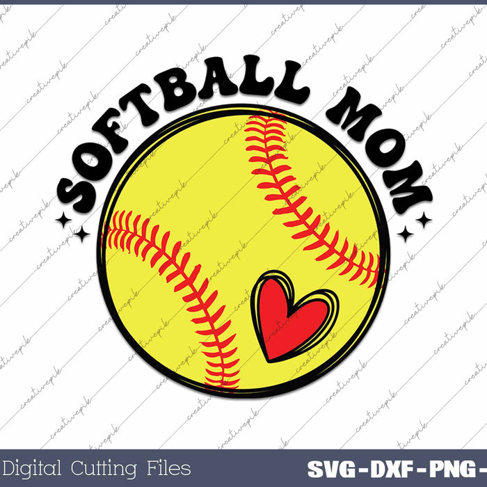 Softball Mom SVG PNG Cutting Printable Files