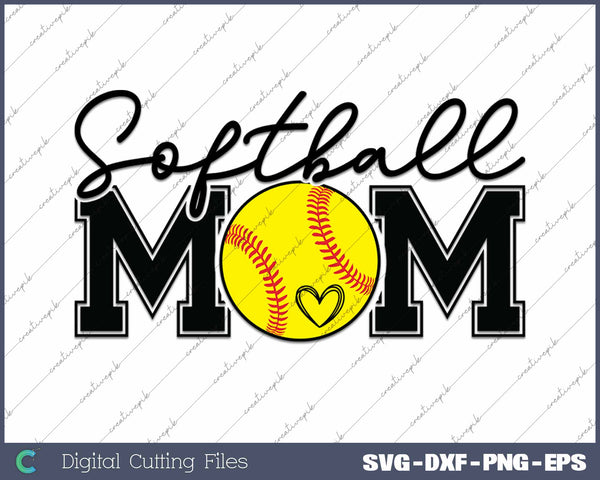 Softball Mom Varsity Sports SVG PNG Cutting Printable Files