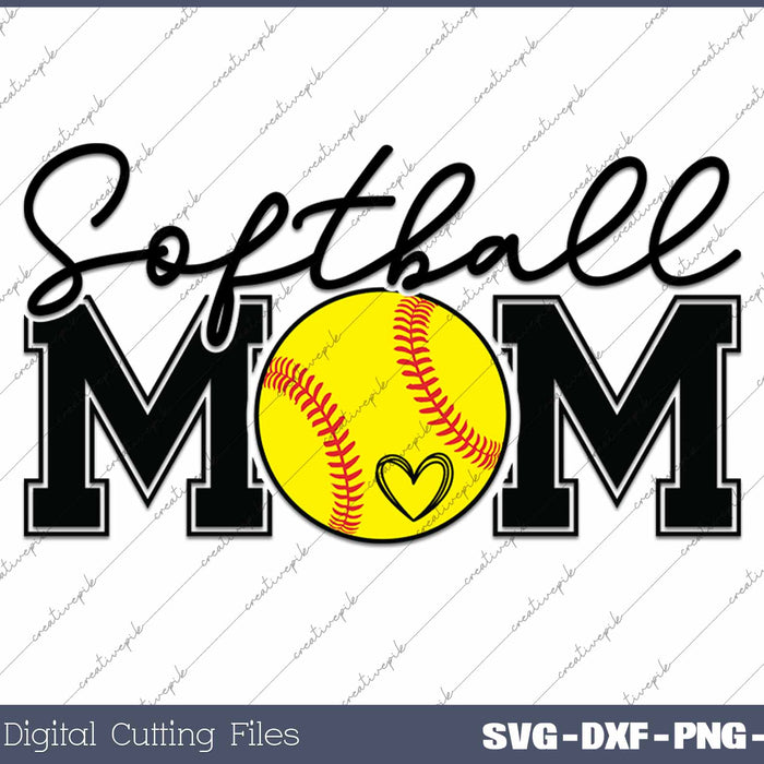 Softball Mom Varsity Sports SVG PNG Cutting Printable Files