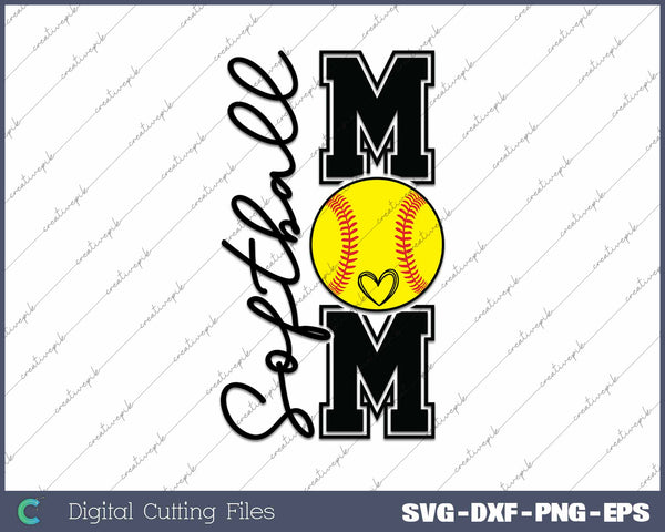 Softball Mom Varsity Sports Softball Mom SVG PNG Cutting Printable Files