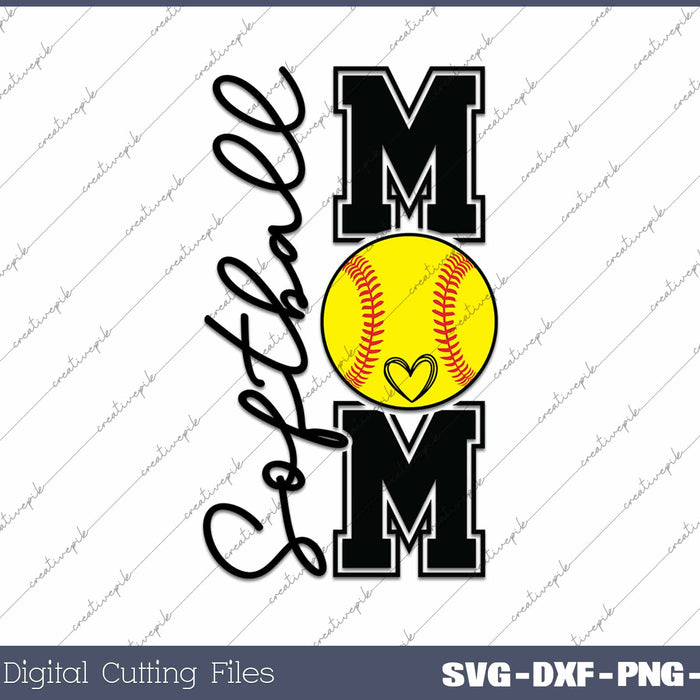 Softball Mom Varsity Sports Softball Mom SVG PNG Cutting Printable Files