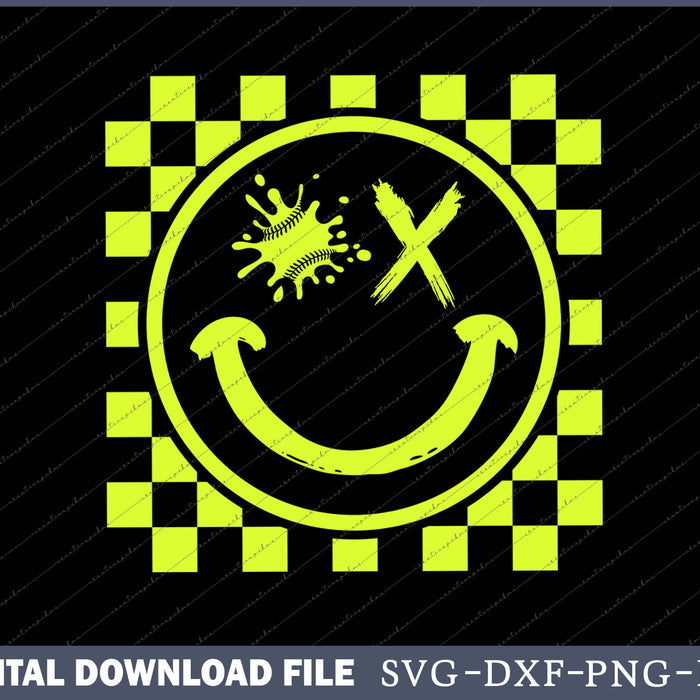 Softball Smiling Face Svg, Happy Face SVG PNG Printable Files