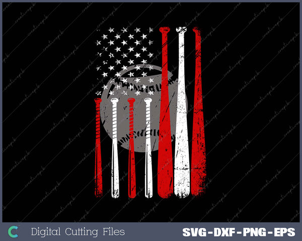 Softball & Baseball USA Flag American Flag Vintage Sports
