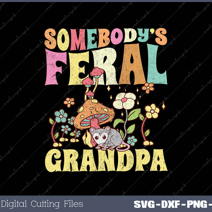 Somebody's Feral Grandpa Opossum Wild Grandpa Groovy Mushroom