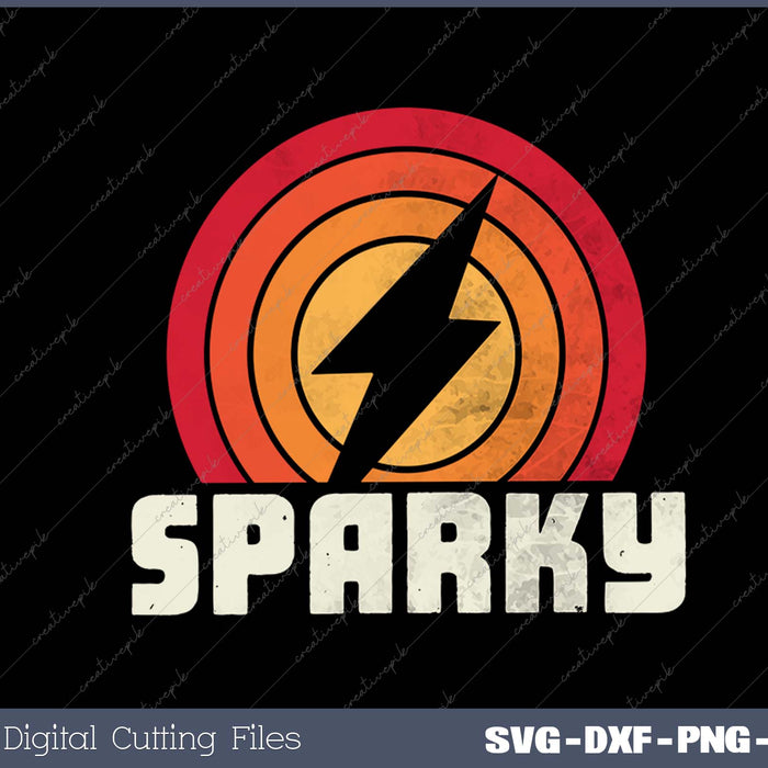 Sparky Electrician Funny Lineman Dad Retro Vintage Novelty SVG PNG Cutting Printable Files