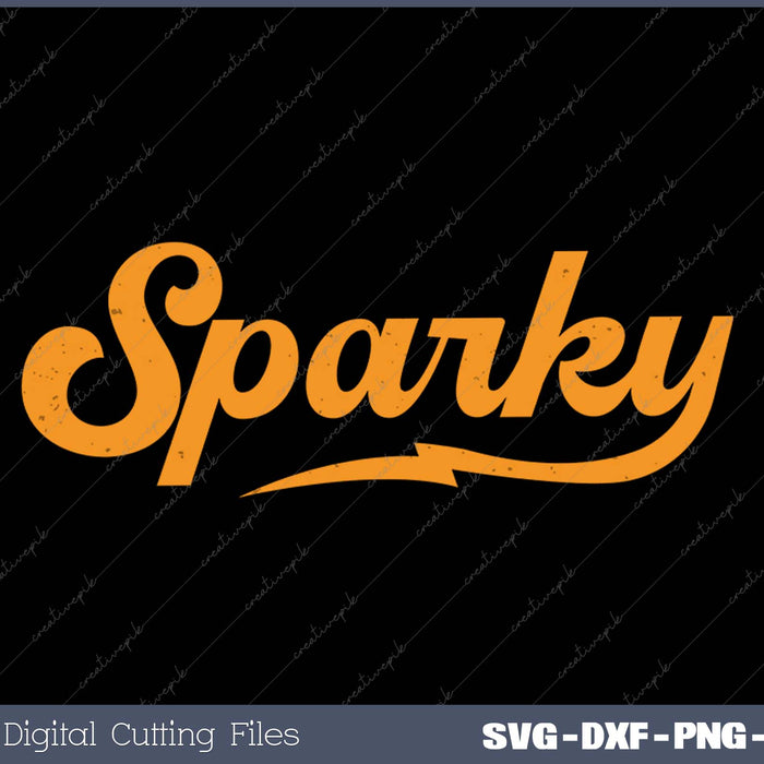Sparky Electrician Funny Lineman Dad Retro Vintage Novelty SVG PNG Cutting Printable Files