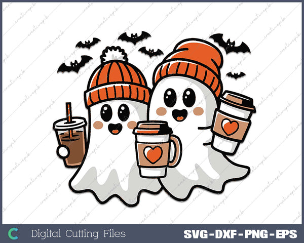 Spooky Ghosts with Coffee Ghosts Coffee Halloween