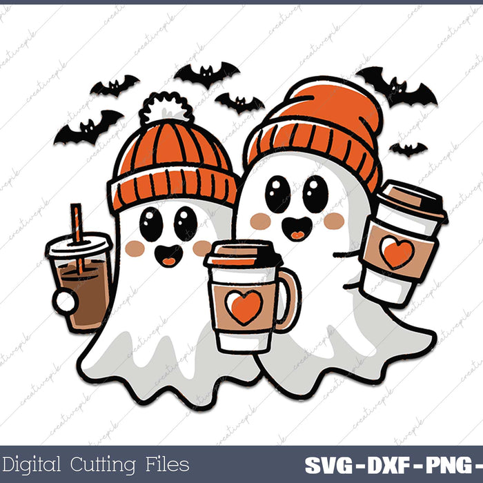 Spooky Ghosts with Coffee Ghosts Coffee Halloween