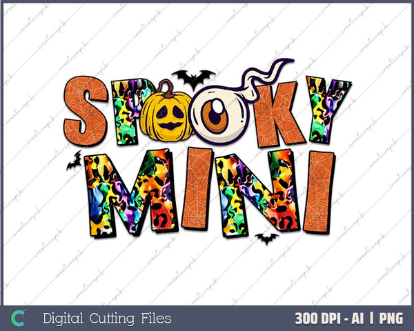 Spooky Mini Halloween AI PNG Sublimation Files