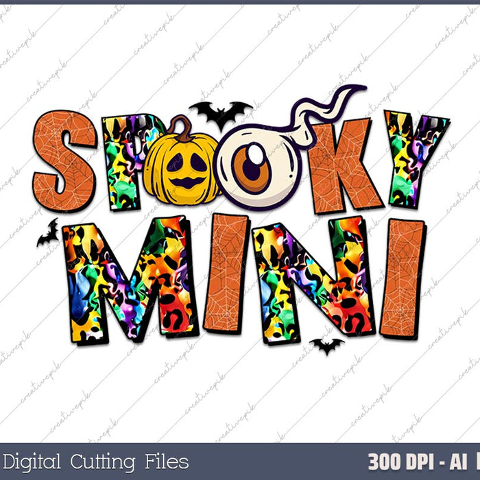 Spooky Mini Halloween AI PNG Sublimation Files