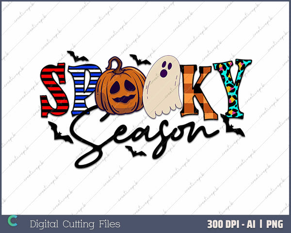 Spooky Season Halloween AI PNG Sublimation Files